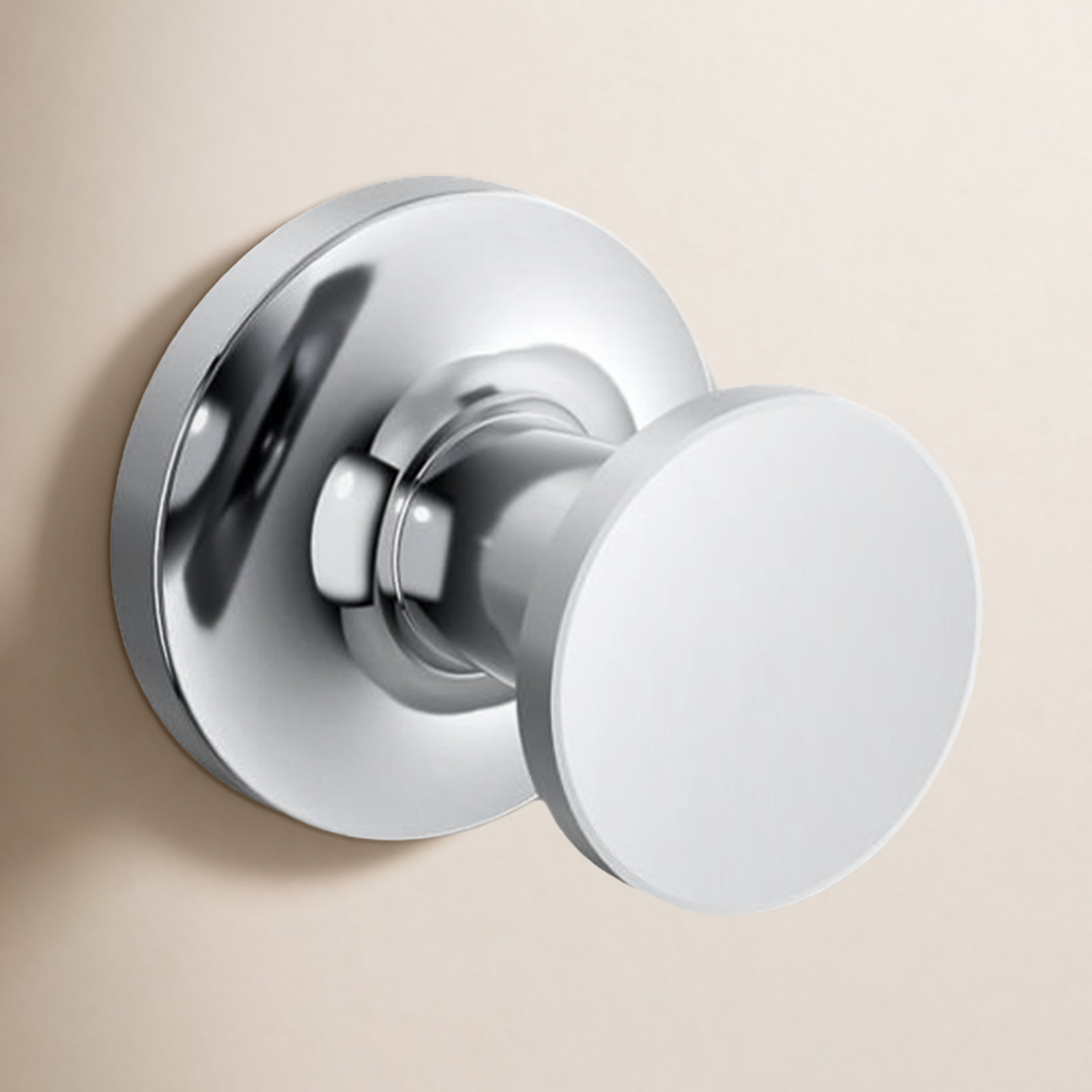 Purist Round Wall-Mounted Robe Hook, Polished Chrome