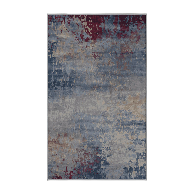 Tapis gris lavable à la machine, Rectangle 8 pi x 10 pi