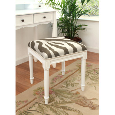 Tabouret de coiffeuse en bois massif Ahloni