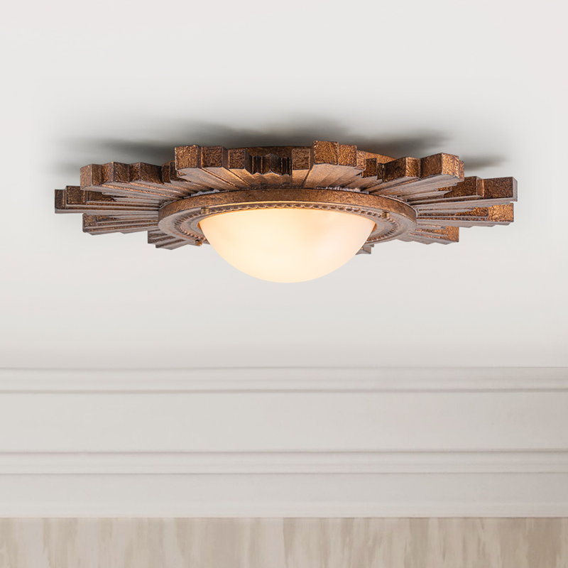 Plafonnier encastré à intensité variable 2 lumières Sunburst, Brun