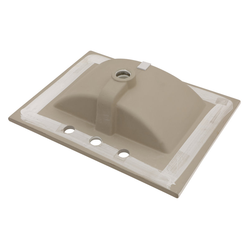 Ultra Modern White Ceramic Vanity Sink Top with 8" Faucet Drillings