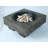 Wood-Fueled Outdoor Fire Pit With Wood Grain Design