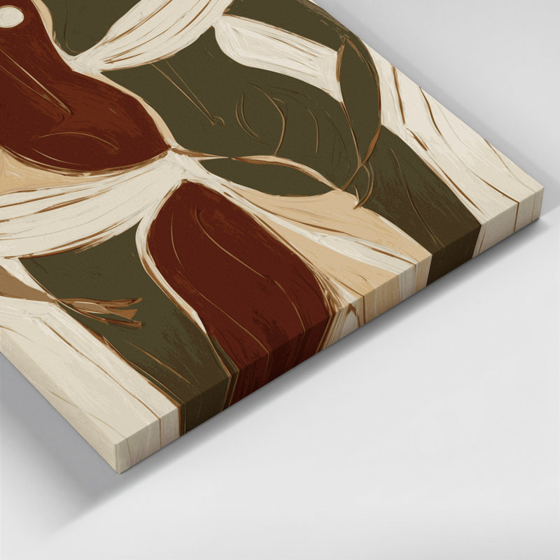 Abstrait art figuratif beige sur toile 53, H 32 po x l 32 po