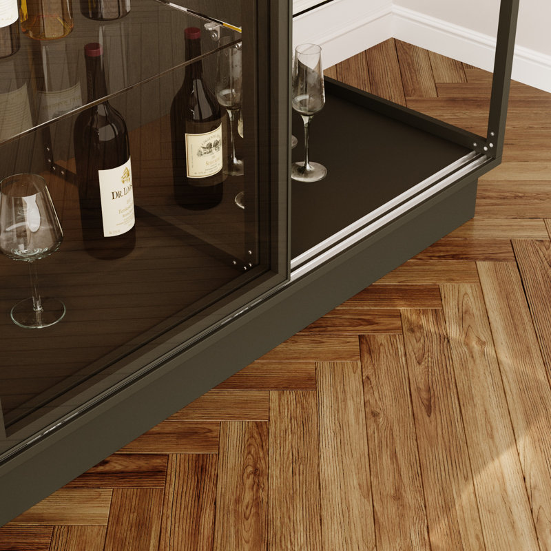Vitrine 5 niveaux avec portes coulissantes en verre et lumières DEL
