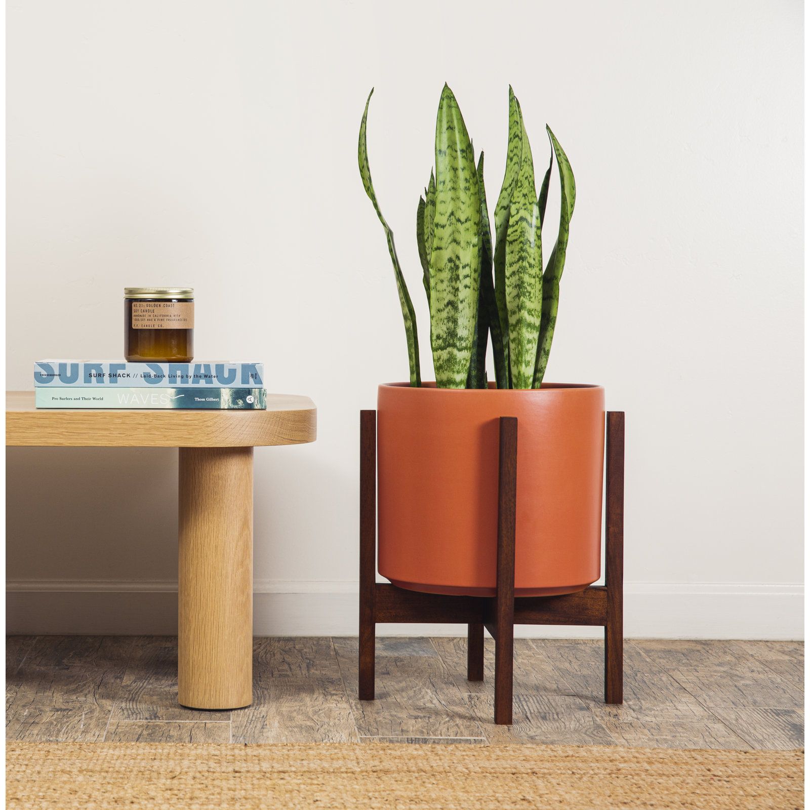 Keyes Ceramic Pot Planter, Rust/Dark, 16.25'' H x 13.5'' W x 13.5''