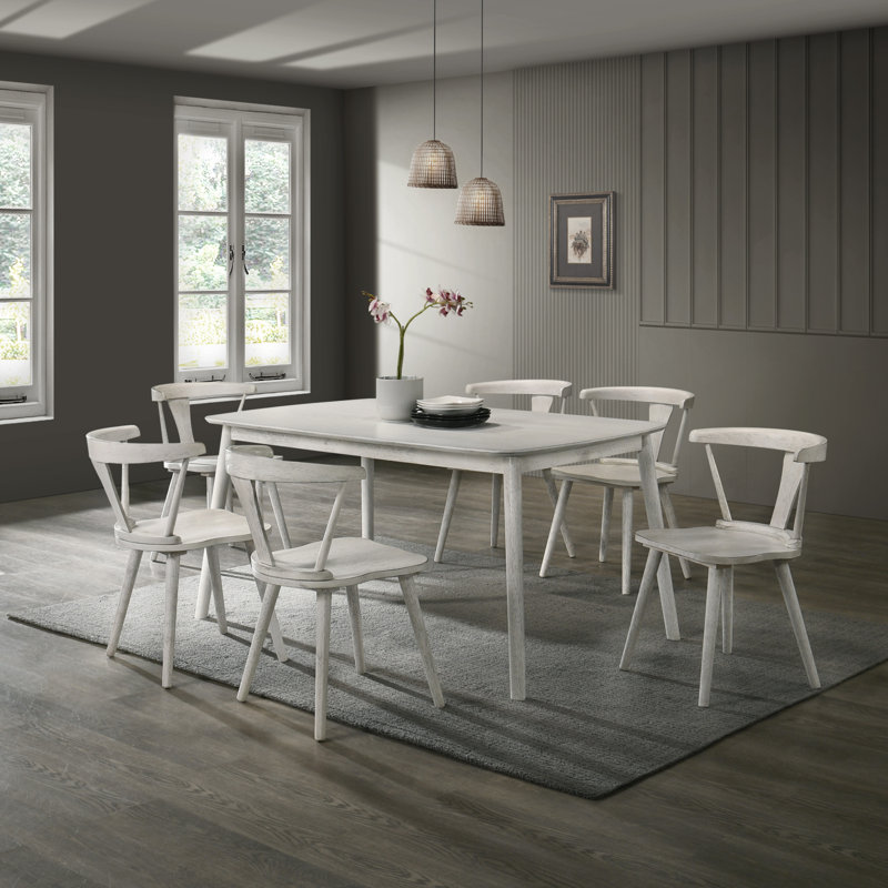 2 Pieces Set Dining Side Chair Rustic Modern Farmhouse Design Retro Design Easy To Assembly, White