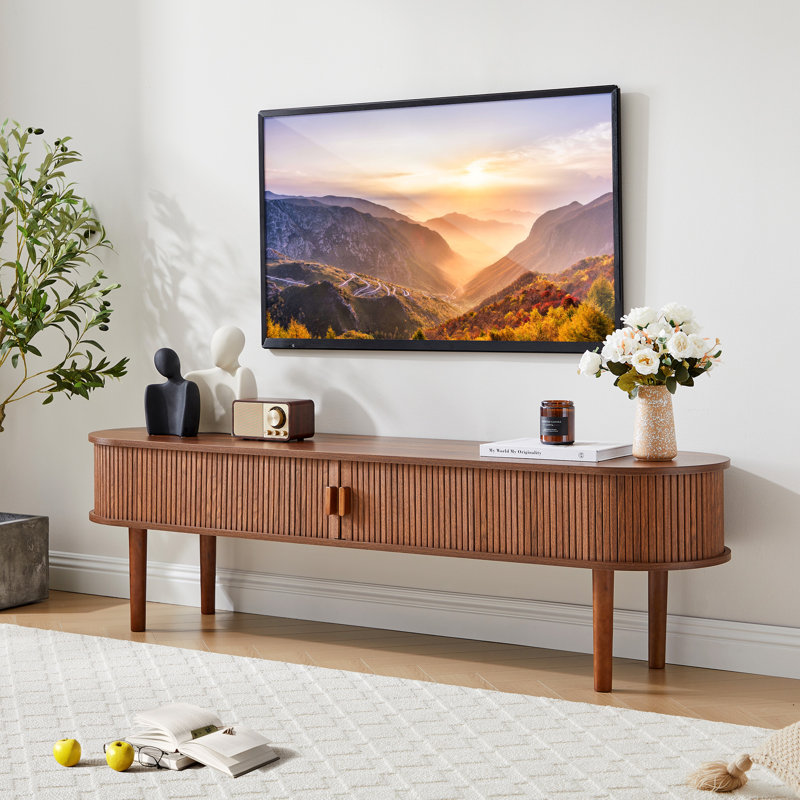 TV Stand For Tvs Up To 70", Walnut