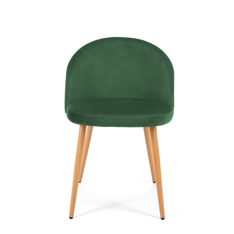 Adrianah 48cm H Velvet Upholstered Upholstered Back Side Chair in Green