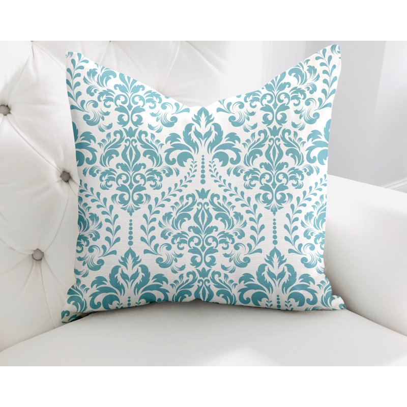  Housse et insert de coussin en coton Adeline, L 15 po x H 15 po, Turquoise