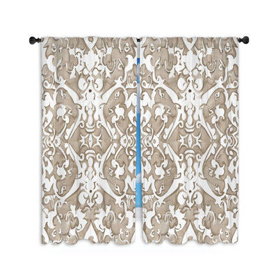 Ornaments Artwork Bathroom Room Darkening Curtain Pair