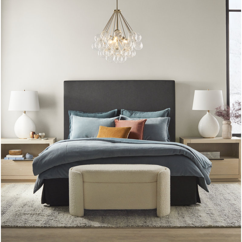 Neil Cotton Sateen Duvet Cover, Supper King Duvet Cover + 2 King Pillowcases, Stormy Sea