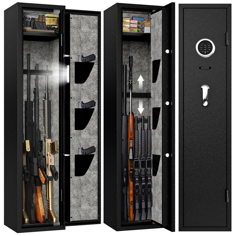4-5 Digital Rifle Gun Safe with Upgraded Digital Panel and LED,Which with Alarm and Mute Function