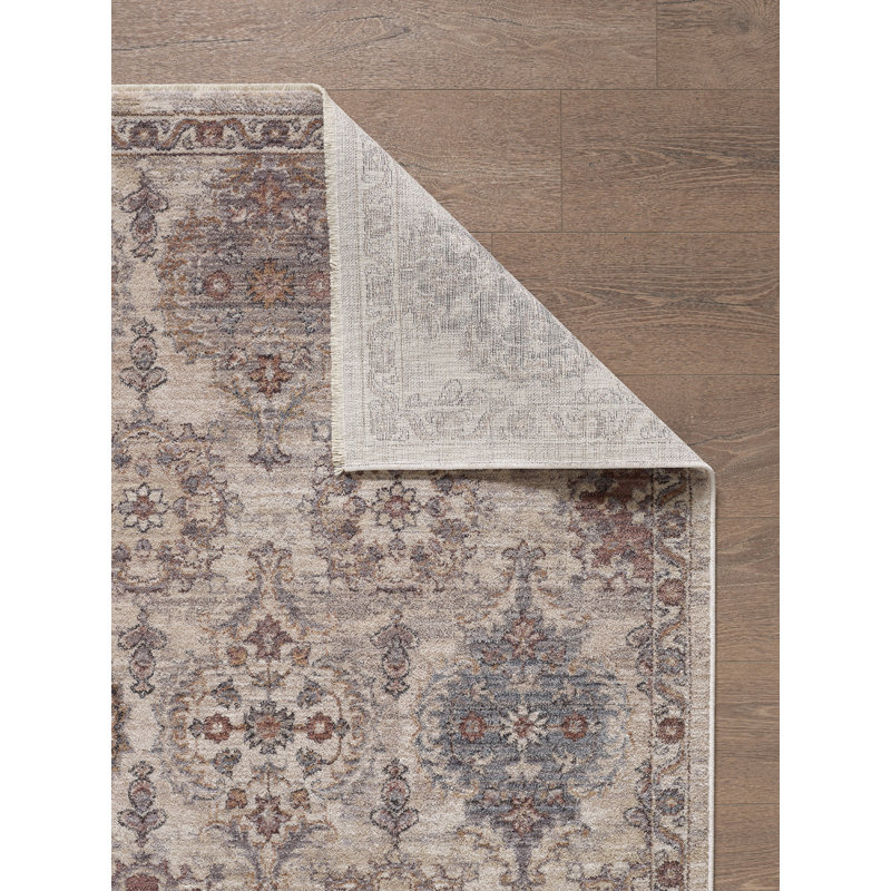 Tapis performance mosaïque tissé à la machine Adele - ivoire - 7 pi 10 po x 9 pi 10 po, 7 pi 10 po x 9 pi 10 po