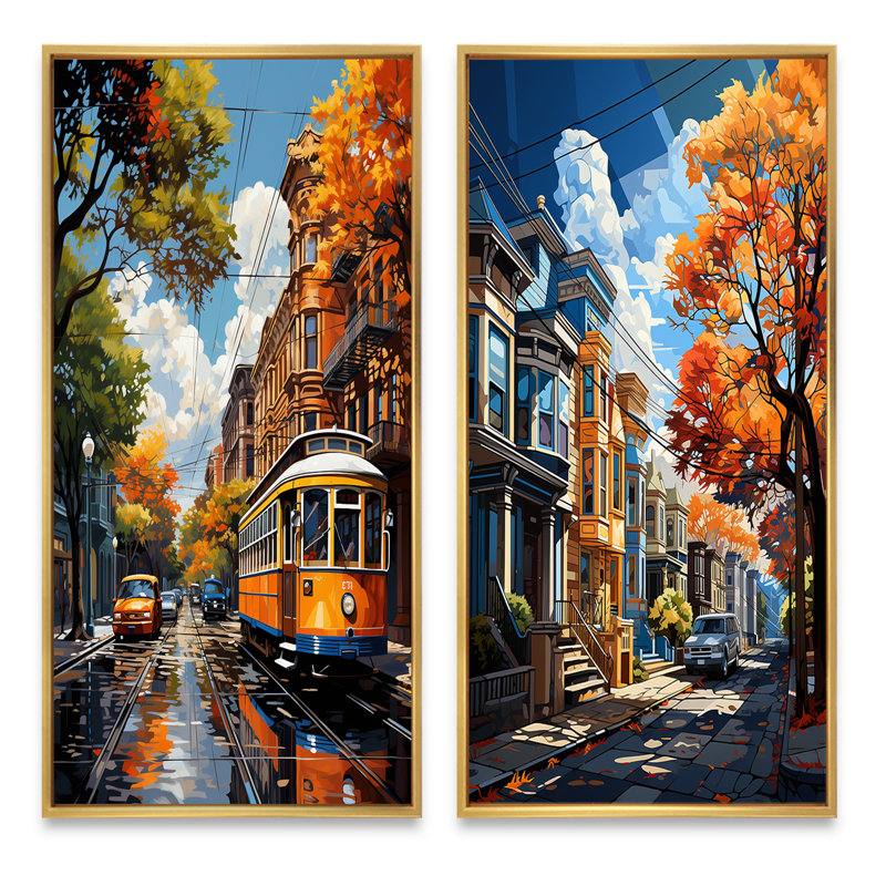 «City New Orleans City», 2 pièces, Encadrement doré, H 40 po x l 40 po