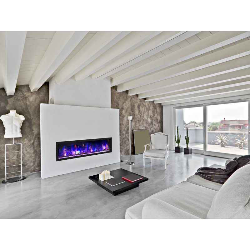 Cascade Smart Linear Electric Fireplace, 20.25" H x 64.5" W x 6.5" D