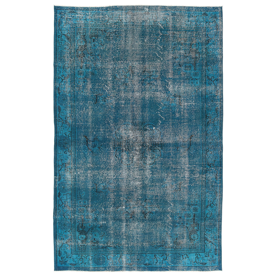 Atina Turquoise Vintage Wool Handmade Area Rug