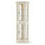 Vitrine de coin lumineuse classique avec tablettes réglables en verre, blanc-1472258360