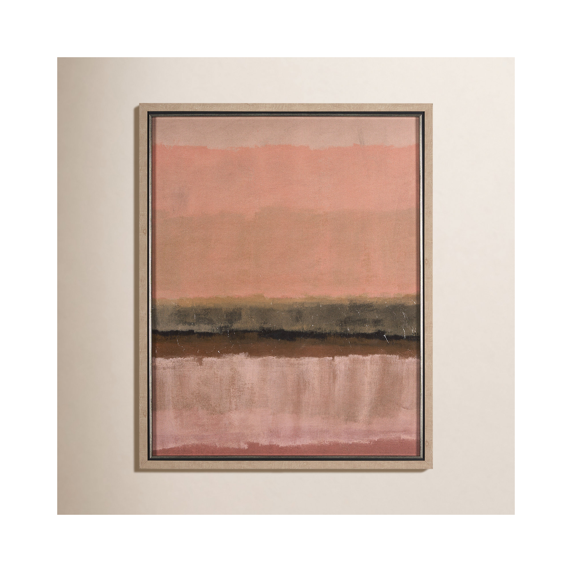 Quiet Echoes - Wash a Hand Embelished Textured Framed Art Print, Brown, Quiet Echoes - Wash
