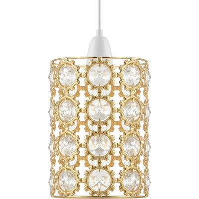 Crystal Lamp Shade in French Gold