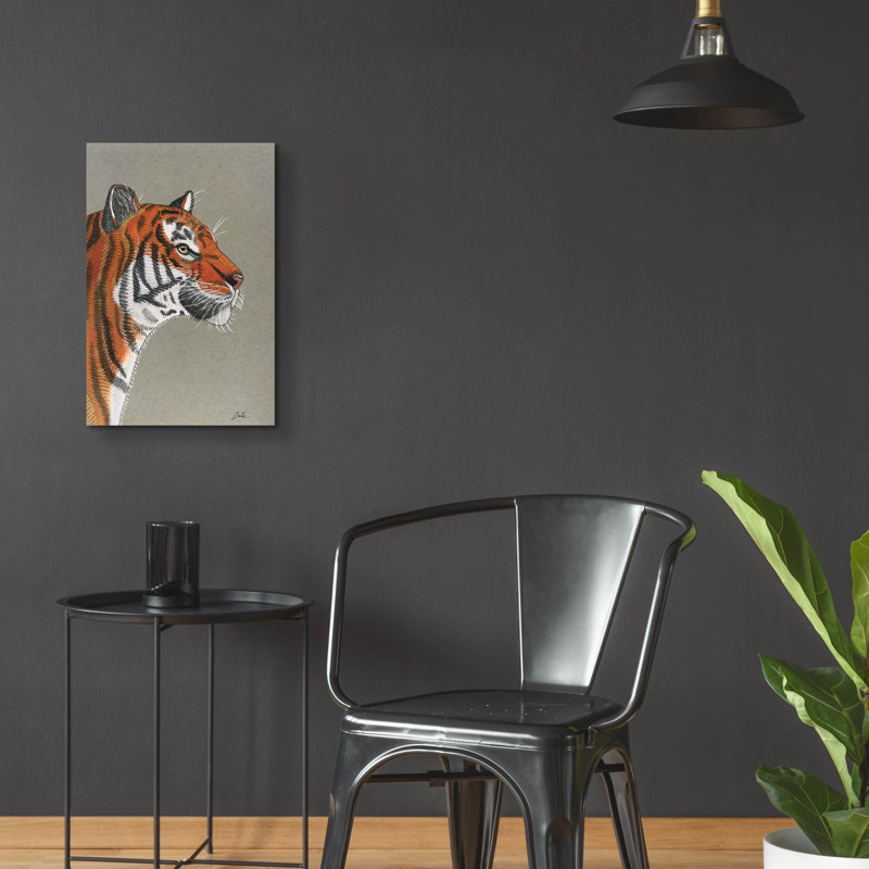 Art mural en verre épique «Tiger Mood» par Bebe Keith, 16 po x 24 po, H 24 po x l 16 po