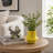 Ziva Modern Decorative Vase with Flared Base, Yellow Ceramic 9 Inch