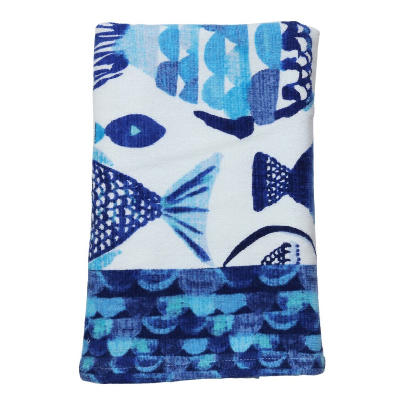 Serviette de plage 100% coton Nowak Fish, Oui