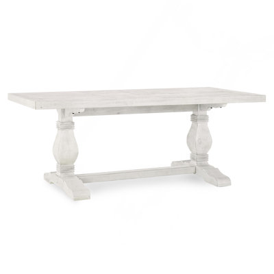 78" Distressed Ivory Dining Table