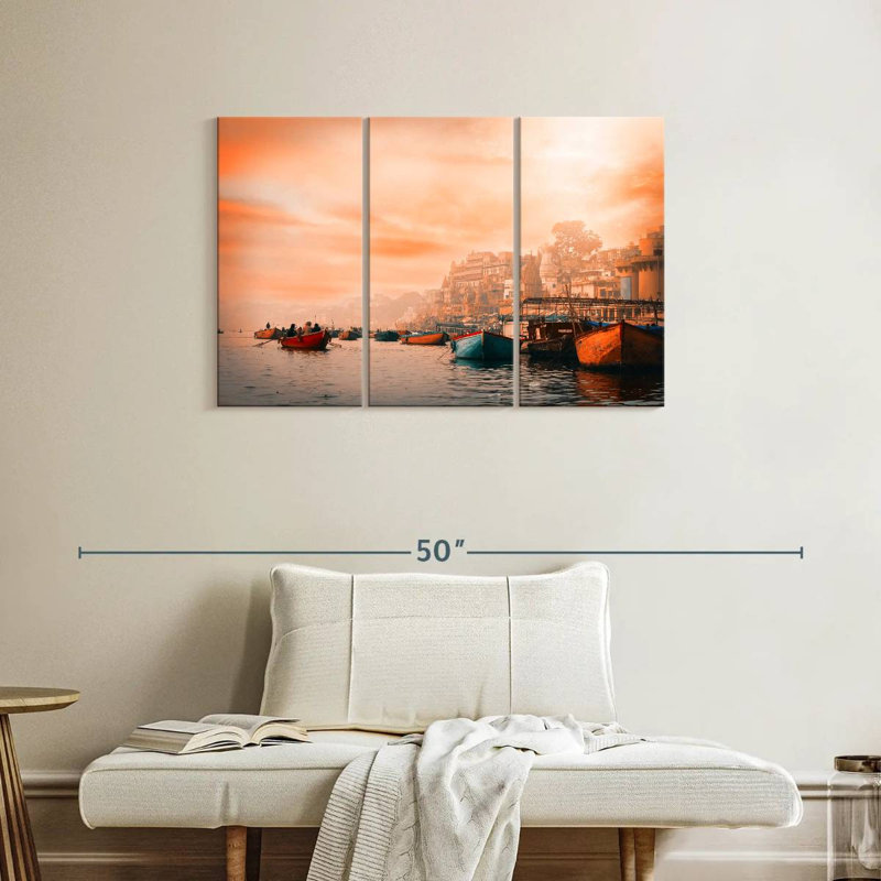 Kavia Varanasi And Ganges River, 24" H x 38" W