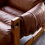 Brown Waxed Leather Armchair, 95cm Mid-Century Design with Pillow-Top Arms and Solid Wood Frame Fast Dispatch From UK Warehouse – Dispatched Within 2 Days