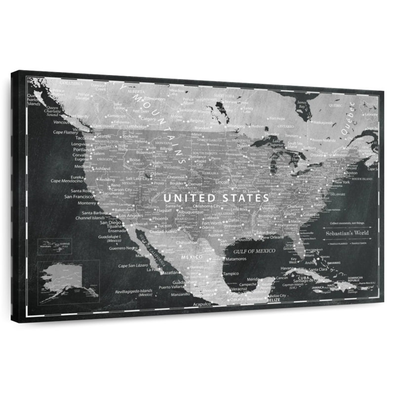 Pin's personnalisé gris et noir USA Ameere, H 32 po x l 48 po, Oui