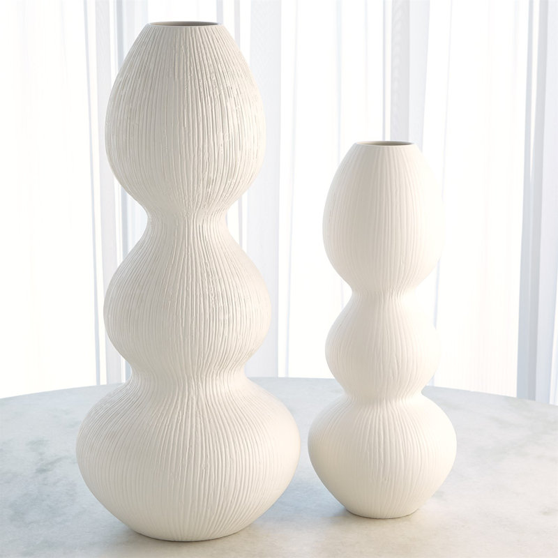 Torch Vase, White, 20" H x 8" W x 8" D