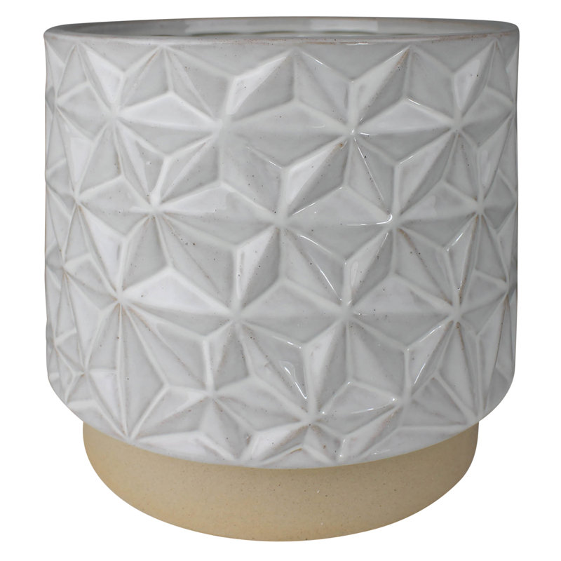 Ramos Geometric Cachepot, Stoneware - Grand