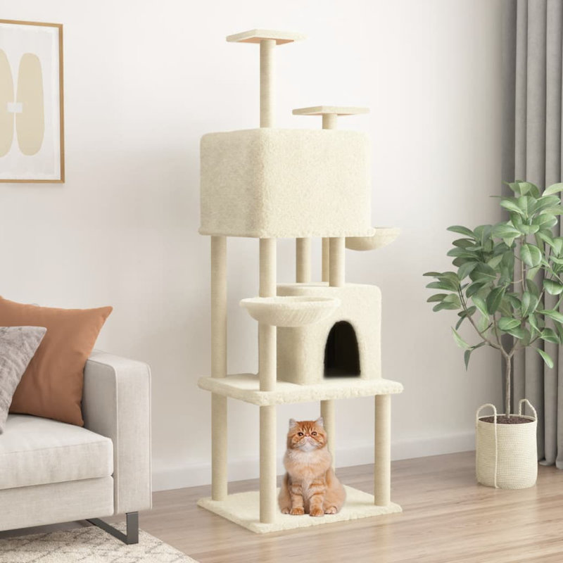 Lilburn 180 cm H Cat Tree / Condo, Cream