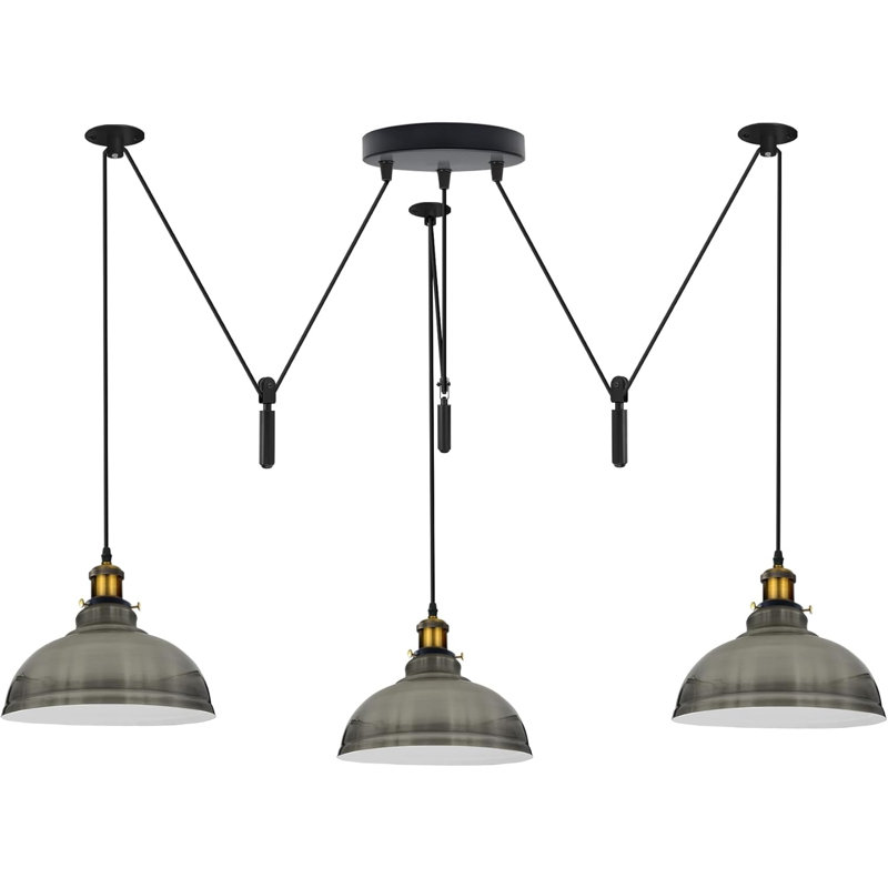 3 - Light Dome Pendant, Satin Nickel