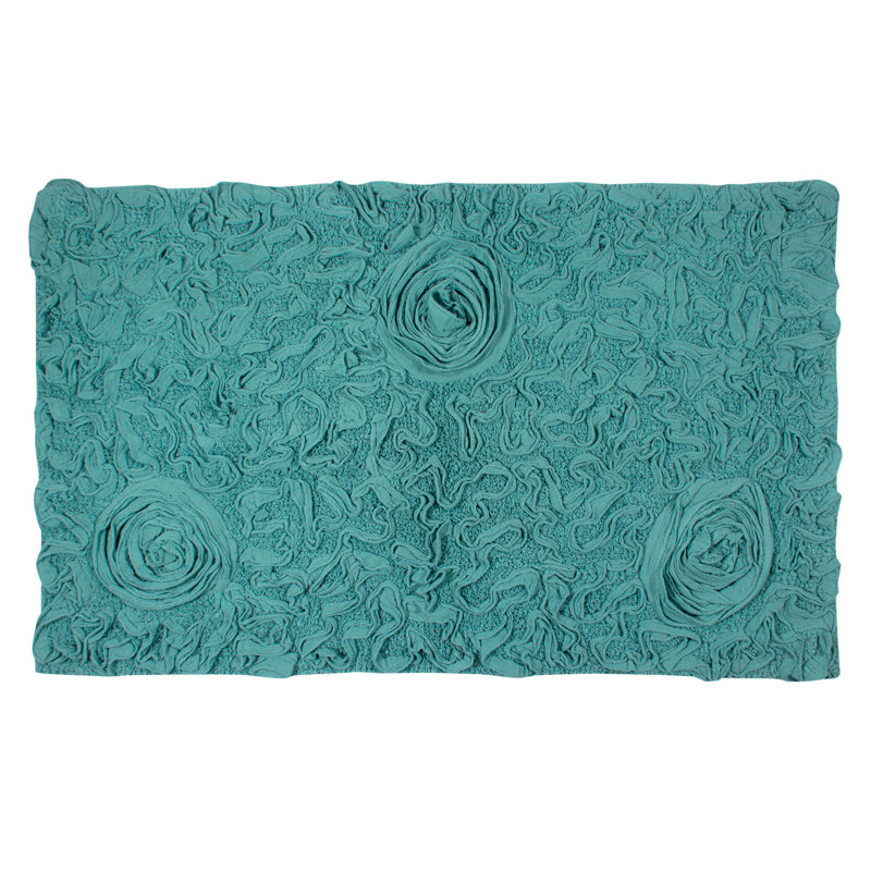 Tapis pour salle de bain Schoenberger, L 40 po x l 24 po, Turquoise