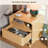 Modern Nightstand W/open Shelf Storage, Mid Century Night Stand With Drawer, Curved Profile, Wood Bedside End Table For Bedroom, Light Oak-1548610021-1548610023