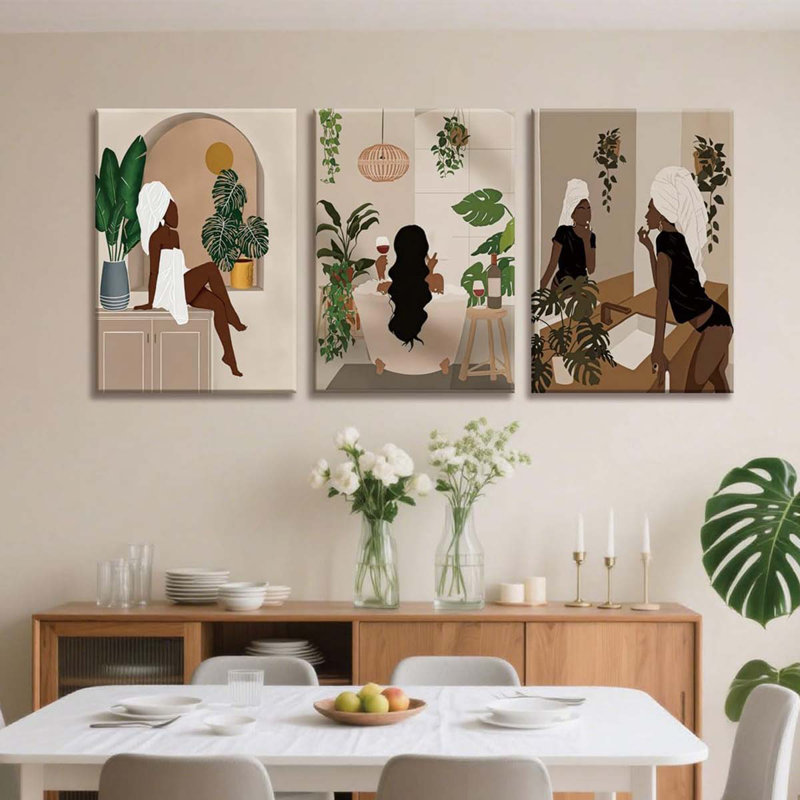 3 Piece Wrapped Canvas Print, 40 cm H x 60 cm W