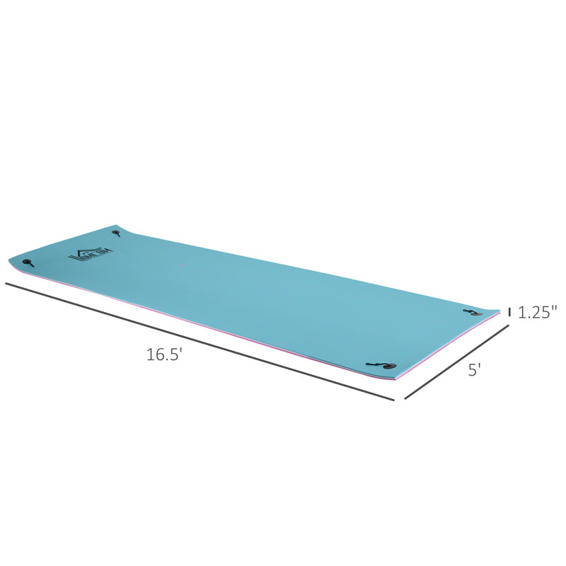 HOMCOM Adult Pool Float Mat, Portable Pool Raft, 17' L x 5' W x 1.25" H