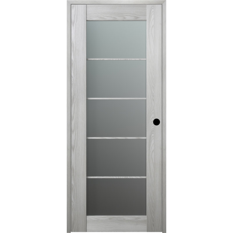 Porte standard préfinie en bois manufacturé et vitré Avon 5 Lite, 29,75 po x 95,24 po, Chêne Veralinga, À droite