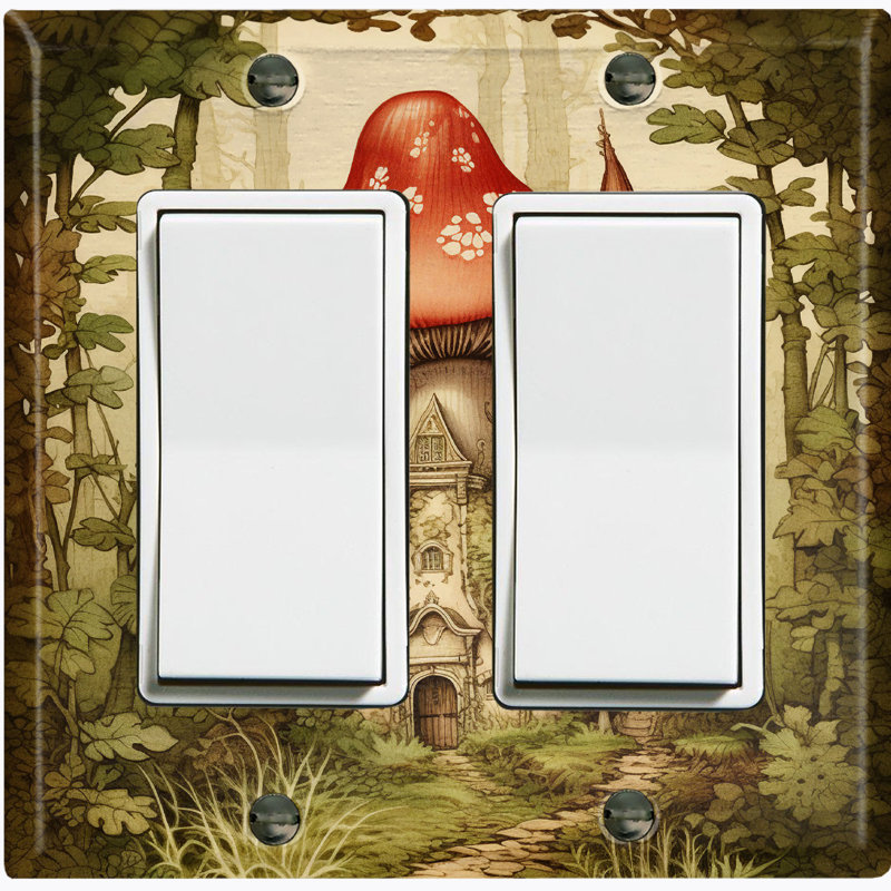 Nature Themed 2 - Gang Toggle Light Switch Standard Wall Plate