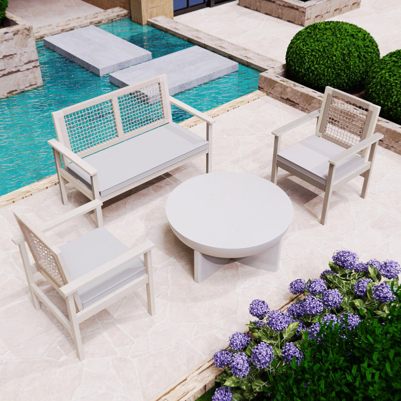 Brandenburg 4-Piece Acacia Outdoor Sofa Seating Group With Cushions