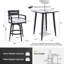 Ensemble de bar d'extérieur moderne avec structure en aluminium antirouille 5 pièces, table carrée en fritté et 4 chaises de bar pivotantes-1761730801