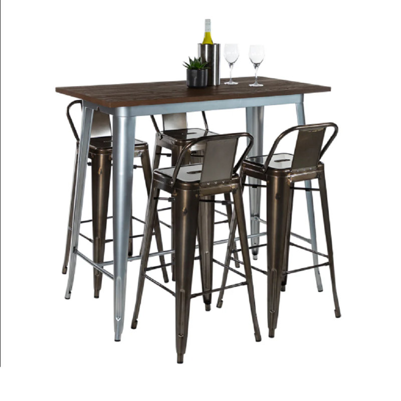 Tabouret de comptoir empilable industriel Carson
