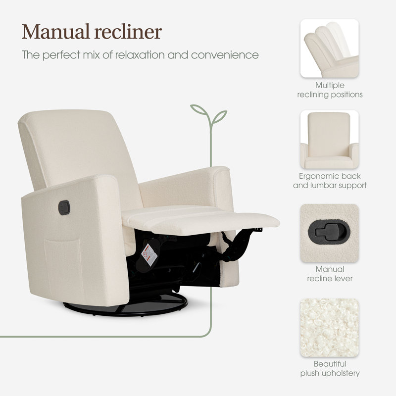 Evolur Raleigh Basic Glider |recliner| Rocker, Plush Ivory