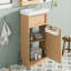 Meuble-lavabo rustique de 15,73 po avec lavabo réversible en résine, tablette réglable, porte à ouverture facile, fermeture en douceur, finition grain de bois pour les petits espaces de petite taille