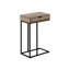 Table d'appoint pour chambre à coucher, avec tiroir de rangement, stratifié taupe et cadre en métal noir, espace de rangement élégant
