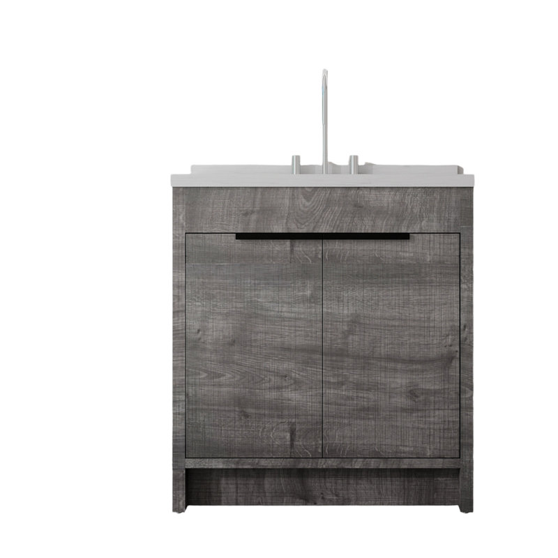 Meuble-lavabo autoportant 36 po avec lavabo 36 po, Grey, 36"