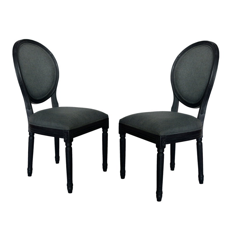 Chaise rembourrée Herma, Gris foncé