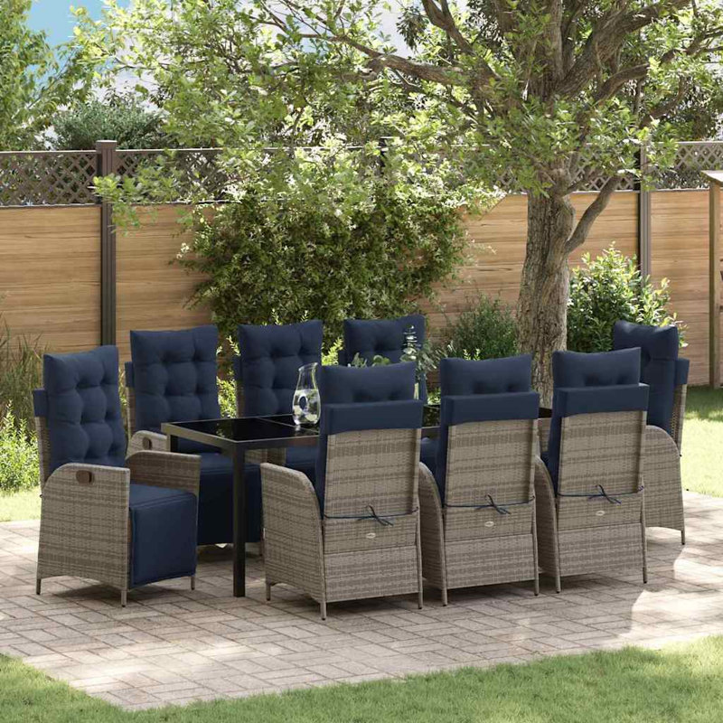 Patio Dining Set with, 8, 73cm H x 200cm W x 80cm D