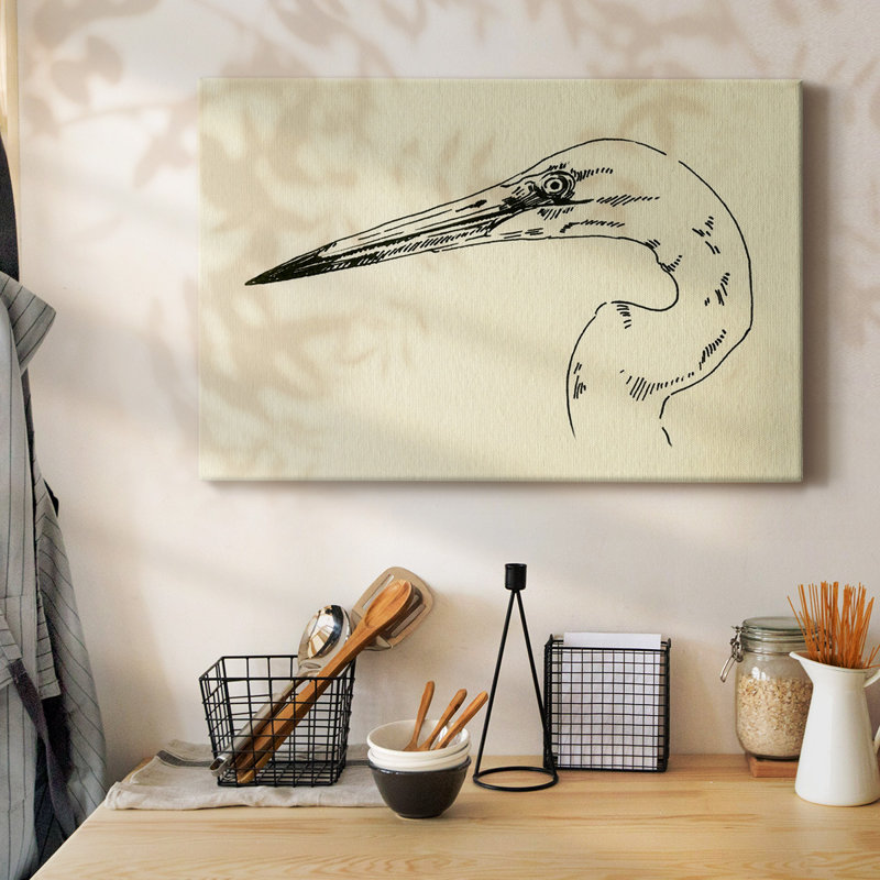 Heron Head II-Gallery Wrapped Canvas, 18" H x 27" W